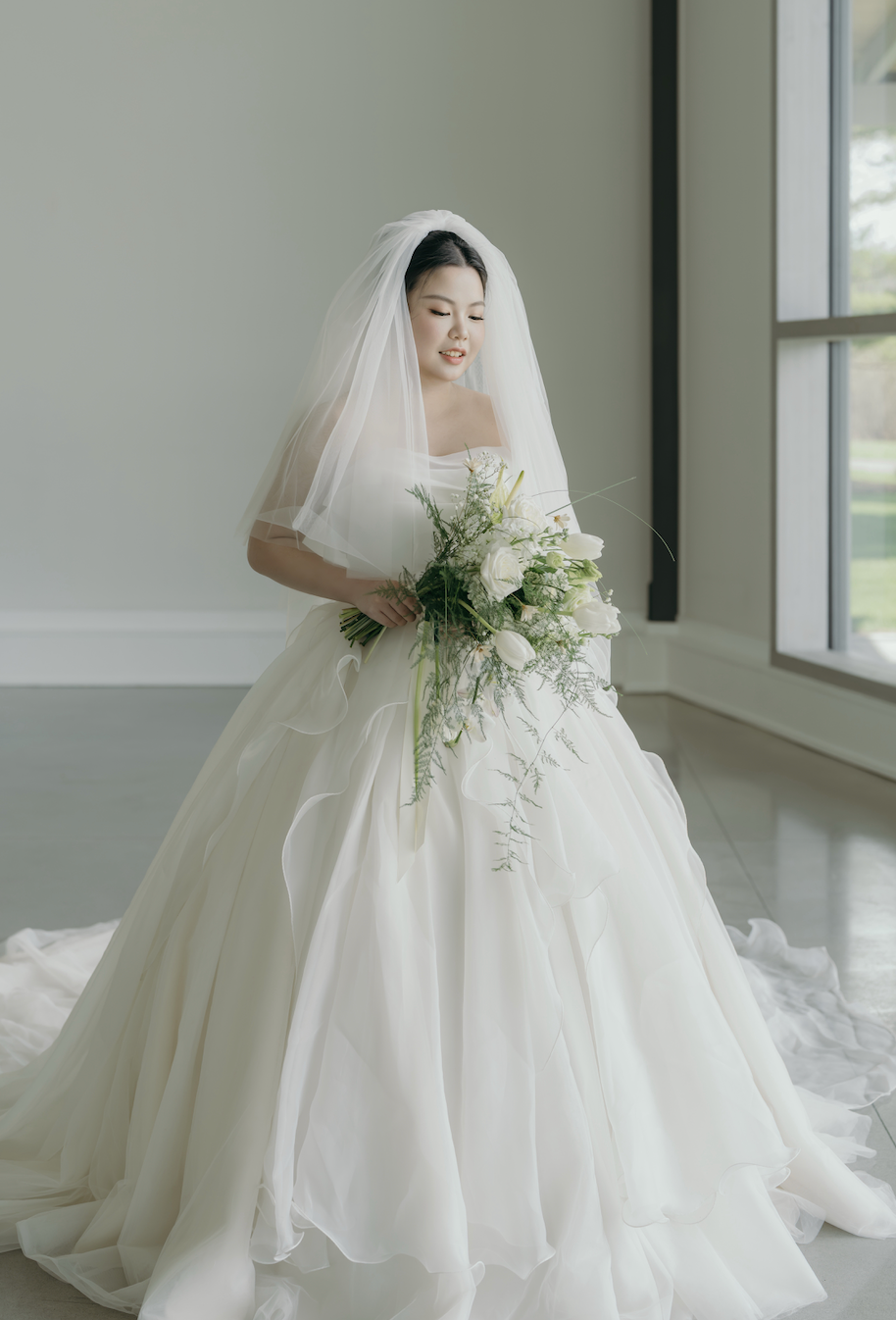 White & Green Bridal Bouquet