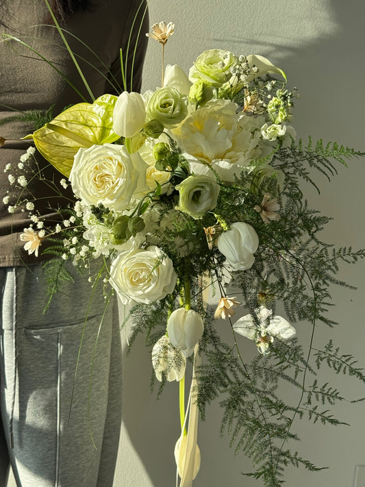 White & Green Bridal Bouquet
