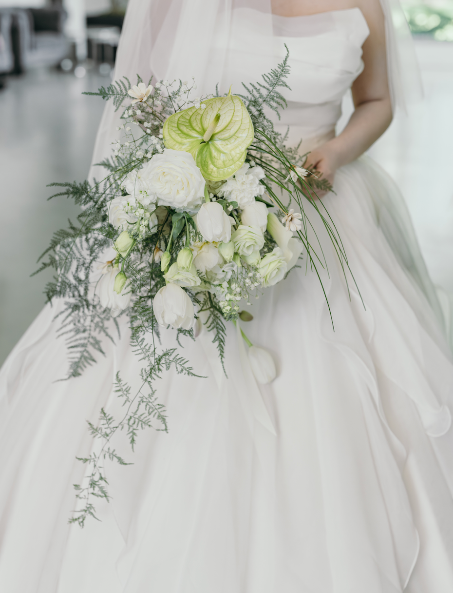 White & Green Bridal Bouquet